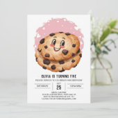ウォーターカラーシックカスタムクッキー誕生日 招待状 (スタンド正面)