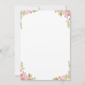 ウォーターカラーシックフラワーズティーポットブライダルシャワー 招待状 (裏面)