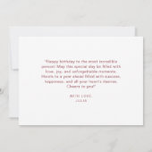 ウォーターカラーシックボホワイルドフラワーハッピーバースデー カード (裏面)