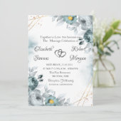 ウォーターカラーシックミントグリーンバラ 招待状 (スタンド正面)