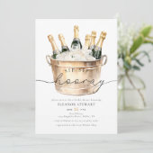 ウォーターカラーシップSIPホレイシャンパーニュブライダルシャワー 招待状 (スタンド正面)