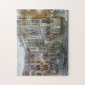 ウォーターカラーシティイラストレーション ジグソーパズル (縦)