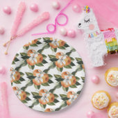 ウォーターカラーシトラスオレンジかわいこちゃんマンダリンフルーツ ペーパープレート (パーティー)