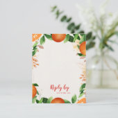 ウォーターカラーシトラスオレンジオータム秋の結婚式 出欠カード (スタンド正面)