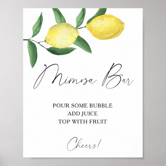 ウォーターカラーシトラスレモン - ミモザバー ポスター (正面)