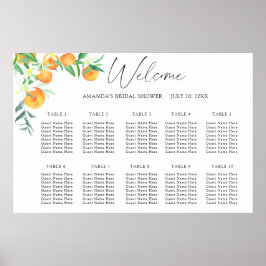 ウォーターカラーシトラス ウェディング 座席表 ポスター