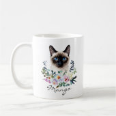ウォーターカラーシャム猫 コーヒーマグカップ (左)