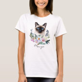 ウォーターカラーシャム猫 Tシャツ (正面)