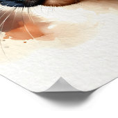 ウォーターカラーシャメネコカラフルポートレート ポスター (角)