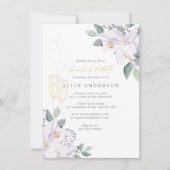 ウォーターカラーシャンパン&フローラブライダルブランチバブリー 招待状 (正面)