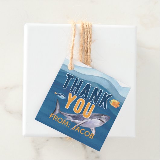 ウォーターカラーシャークありがとうラベル フェイバータグ (インサイチュ)
