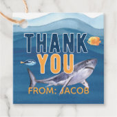 ウォーターカラーシャークありがとうラベル フェイバータグ (正面)