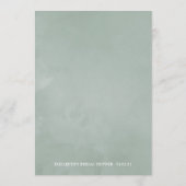 ウォーターカラーシルバーセージブライダルシャワー アドバイスカード (裏面)