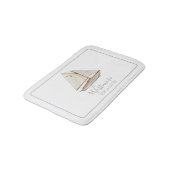 ウォーターカラーシルボートビーチハウス バスマット (アングル)