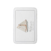 ウォーターカラーシルボートビーチハウス バスマット (正面縦)