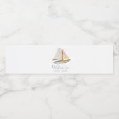 ウォーターカラーシルボートビーチハウス ペットボトルラベル (シングルラベル)