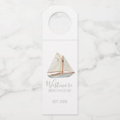 ウォーターカラーシルボートビーチハウス ボトルネックタグ (正面)