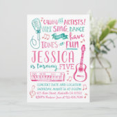 ウォーターカラーシンガー誕生日招待状 招待状 (スタンド正面)