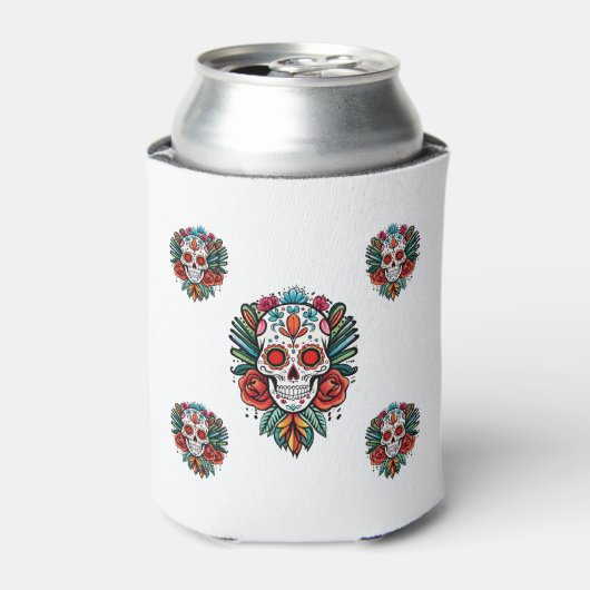 ウォーターカラーシンコデマヨシュガーカラフルスカル 缶クーラー (缶正面)