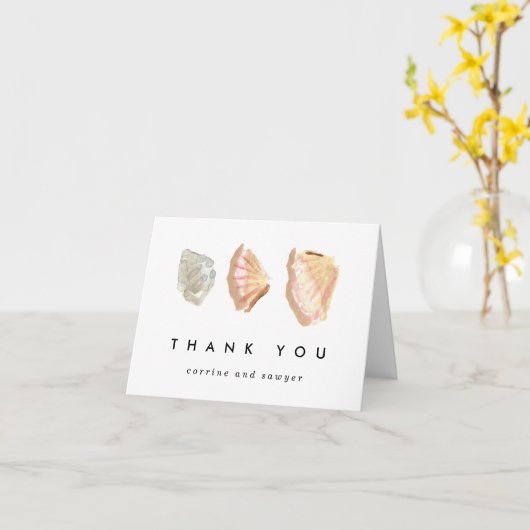 ウォーターカラーシーシェルありがとうグリーティングカード カード (黄色い花)