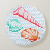 ウォーターカラーシーシェルイラストレーション ラウンドクッション (裏面)