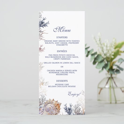 ウォーターカラーシーシェルコーラルビーチ結婚式 メニュー (スタンド正面)