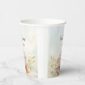 ウォーターカラーシーシェルズトロピカルビーチ結婚式 紙コップ (右)