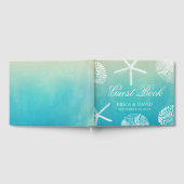 ウォーターカラーシーシェルビーチ結婚式 ゲストブック (全面)