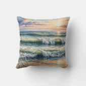 ウォーターカラーシースケープアットサンライズ クッション (裏面)