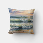 ウォーターカラーシースケープアットサンライズ クッション (正面)