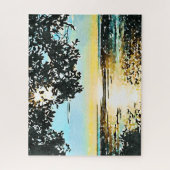 ウォーターカラーシースケープサンライズ ジグソーパズル (縦)