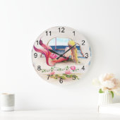 ウォーターカラーシースケープマーメイド海 ラージ壁時計 (ホーム)