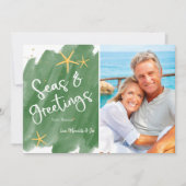 ウォーターカラーシーズ&グリーティンググリーンホリデーカード (正面)