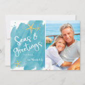 ウォーターカラーシーズ&グリーティングビーチホリデーカード (正面)