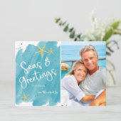 ウォーターカラーシーズ&グリーティングビーチホリデーカード (スタンド正面)