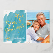 ウォーターカラーシーズ&グリーティングビーチ 箔シーズンカード (正面)