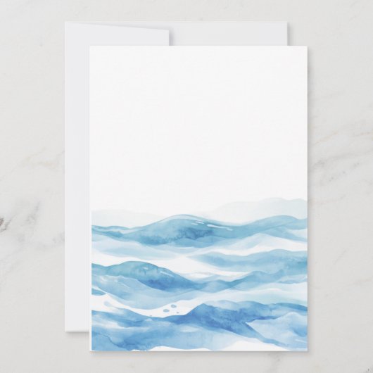 ウォーターカラーシーライフ子供の誕生日 招待状 (裏面)