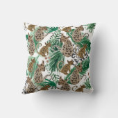 ウォーターカラージャガーイラストレーションアニマルプリント クッション (裏面)