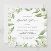 ウォーターカラージャスミン&グリーンリーブライダルシャワー 招待状 (正面)