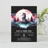 ウォーターカラージャングルウルフ誕生日 招待状 (スタンド正面)