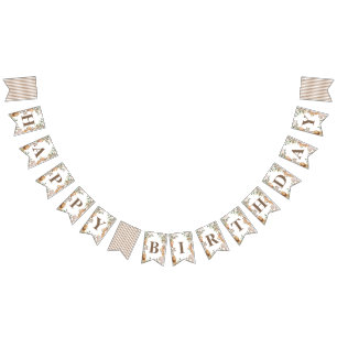 ウォーターカラージャングルサファリワイルドワンバナー バンティングフラッグ