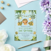 ウォーターカラージャングルライオン子供の誕生日 アクリル招待状 (インサイチュ (ウェディング))