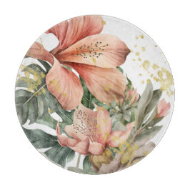 ウォーターカラージャングル蘭の花 カッティングボード