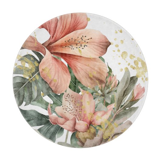 ウォーターカラージャングル蘭の花 カッティングボード (正面)
