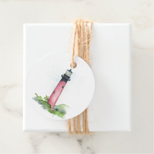 ウォーターカラージュピターライトハウスメッセージカード フェイバータグ (インサイチュ)