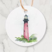 ウォーターカラージュピターライトハウスメッセージカード フェイバータグ (正面)