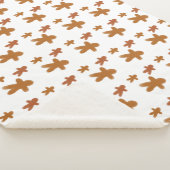 ウォーターカラージンジャーブレッドマンクッキーホリデイベビー シェルパブランケット (3/4)