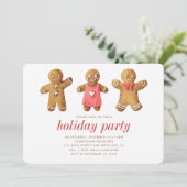 ウォーターカラージンジャーブレッドマンホリデーパーティー 招待状 (スタンド正面)