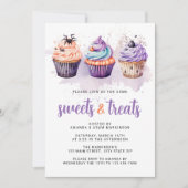 ウォーターカラースイーツアンドトリートハローウィンパーティ 招待状 (正面)