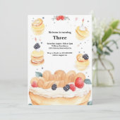 ウォーターカラースイートケーキ誕生日招待状 招待状 (スタンド正面)